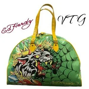 バッグ vintage ed hardy design bag Ed Hardy Unisex Geisha Tatoo Print Nylon Weekender Duffle